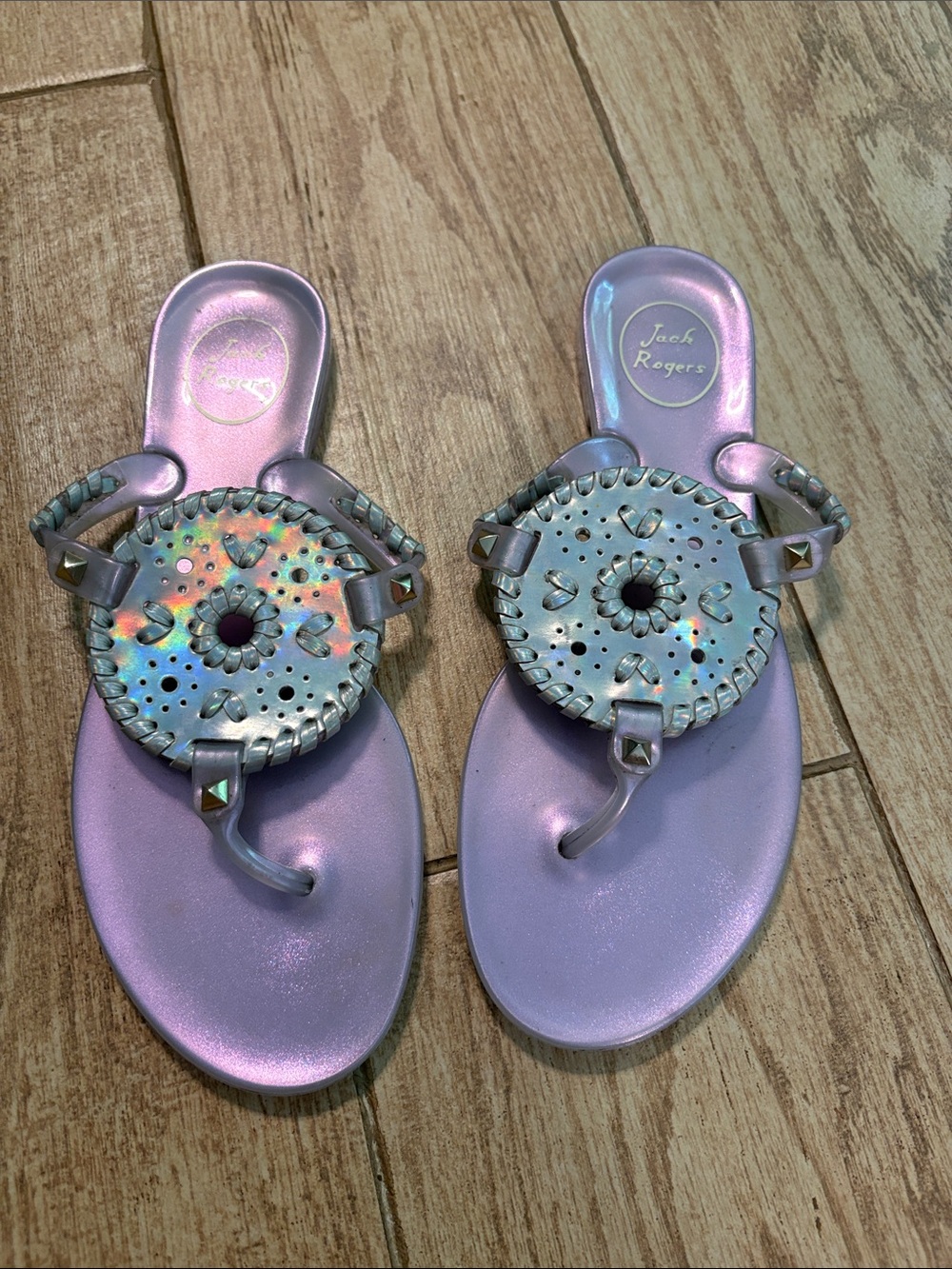 Jack Rogers Iridescent Lavender Medallion Sandals